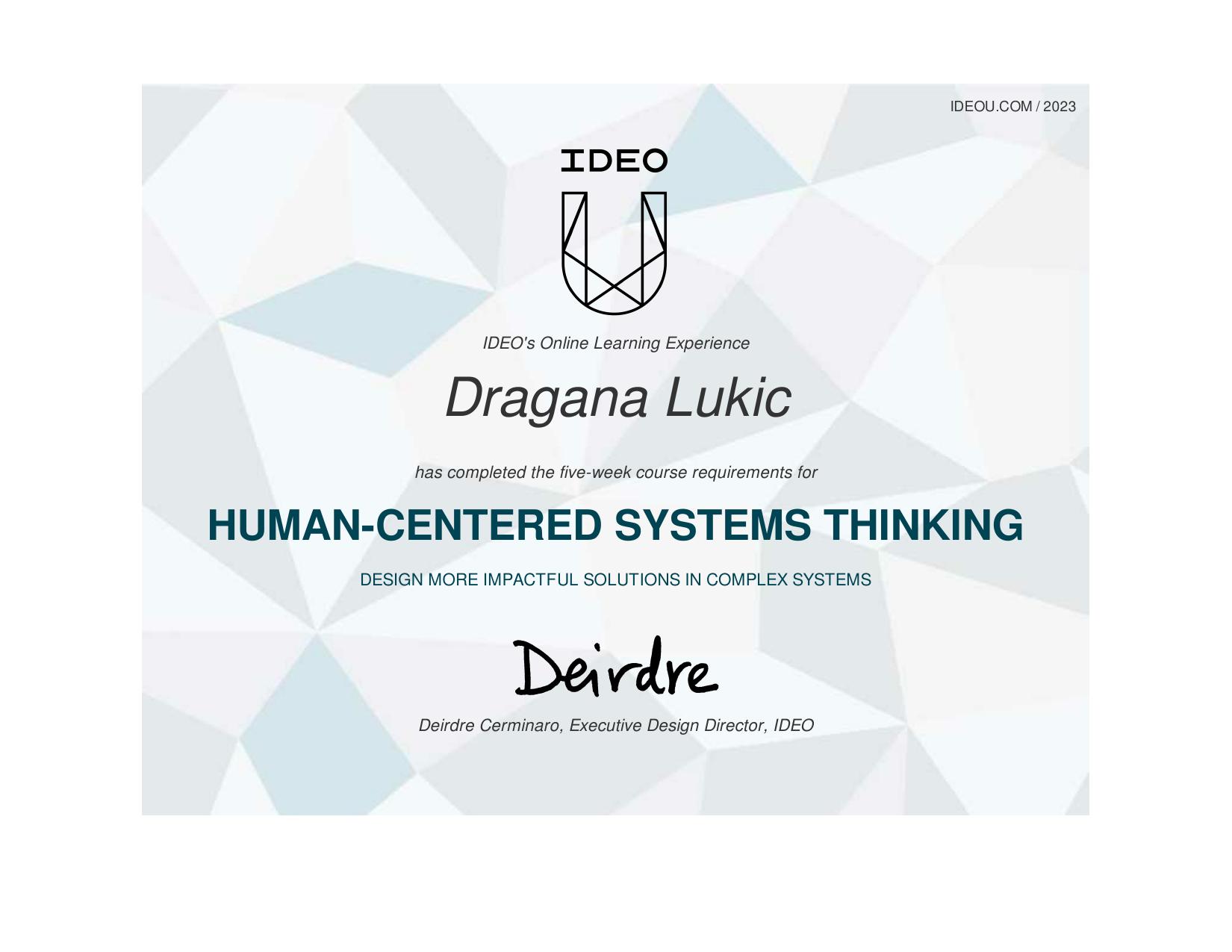 Human-Centered Systems Thinking — IDEO U